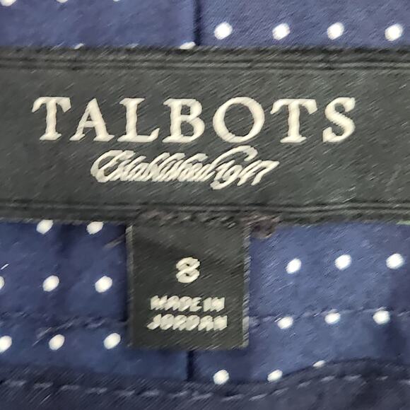 Talbots Signature Fit Navy Polka Dot Straight Leg Ankle Pants Women's 8 - Picture 2 of 7